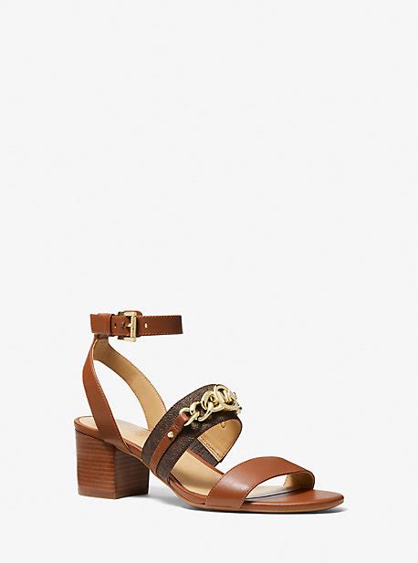 michael kors roxane flex|Roxane Flex Embellished Leather and Logo Sandal .